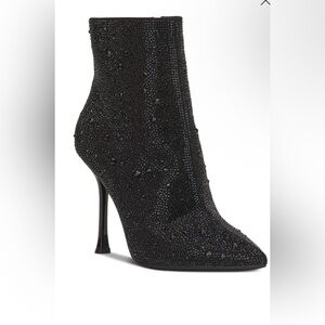 INC International Concepts Black Embellished Ankle Booties
